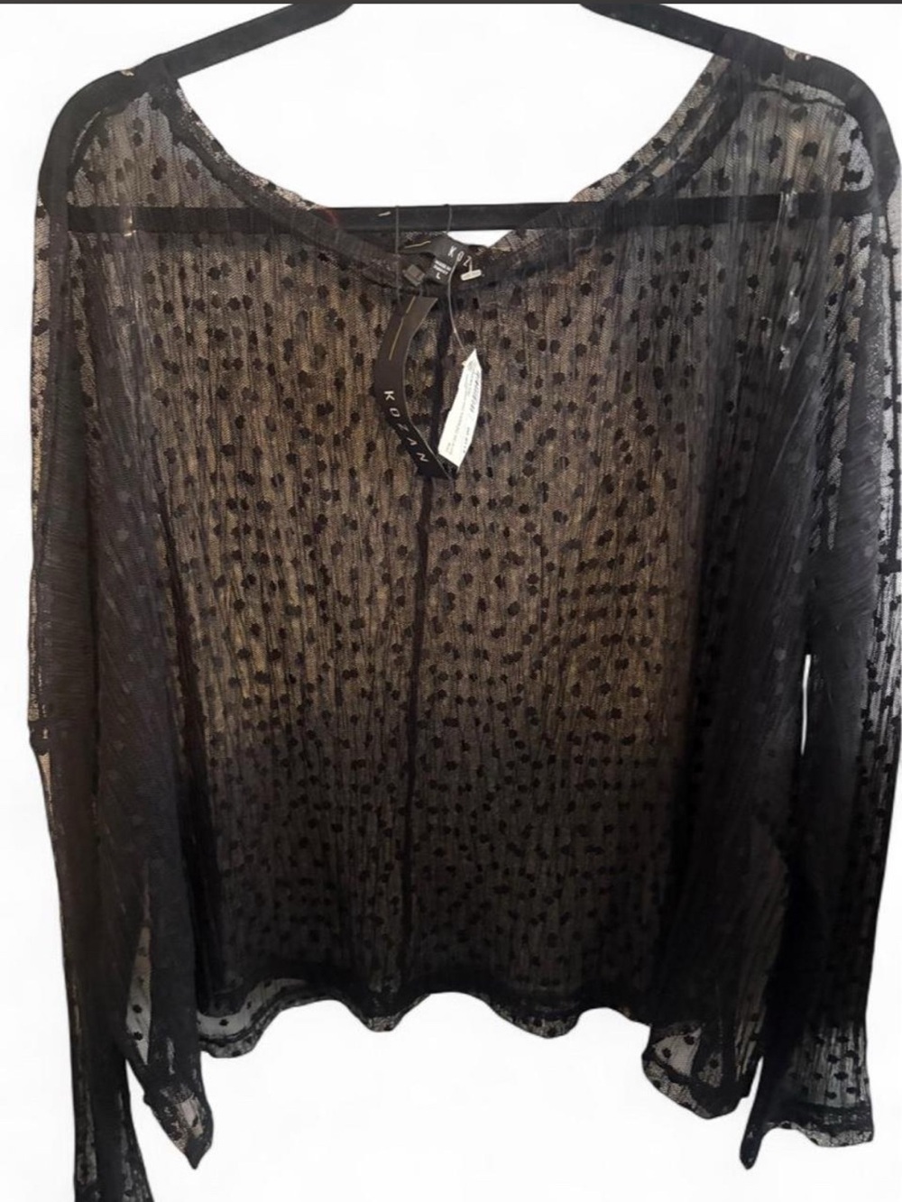 Kozan Black Sheer Textured Mesh Top 🖤